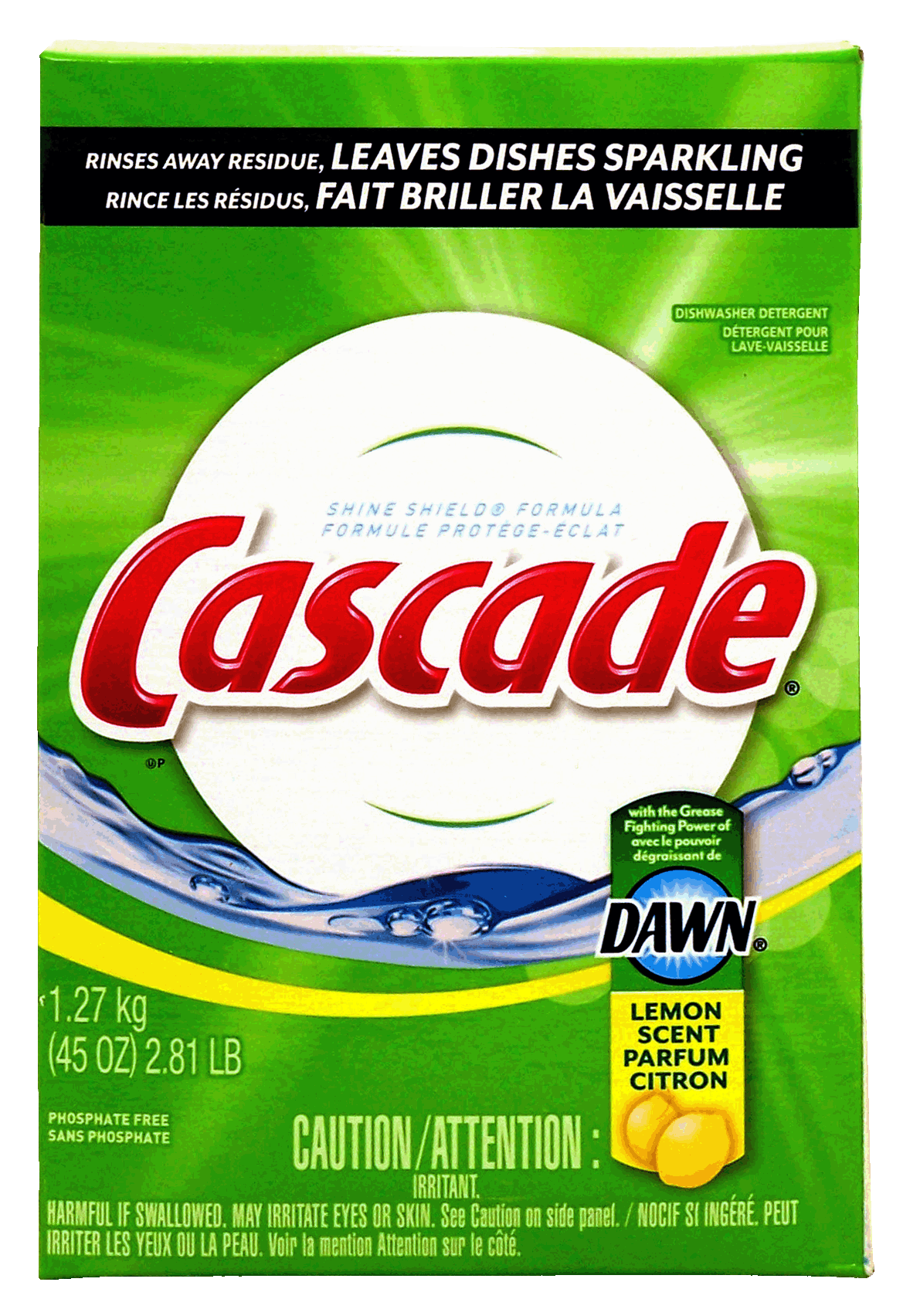Cascade&nbsp;&nbsp;automatic dishwasher detergent powder lemon scent Full-Size Picture